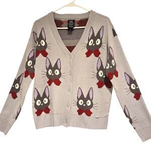 Her Universe Studio Ghibli Kiki's Delivery Service Jiji Bowtie Cardigan, Sz Med